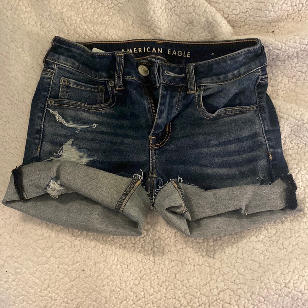 American Eagle dark wash skinny fit shorts LIKE NEW